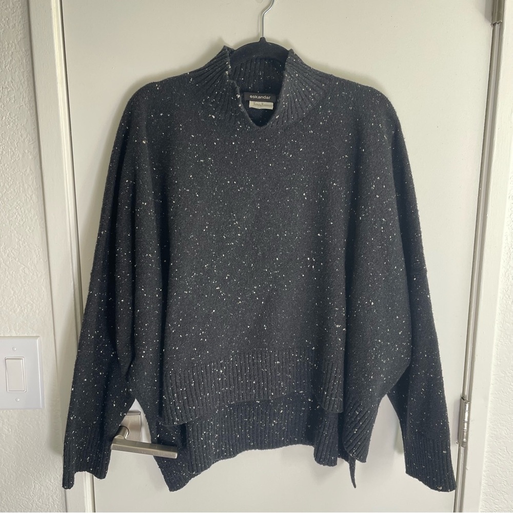 Eskandar Black Speckled Sweater L